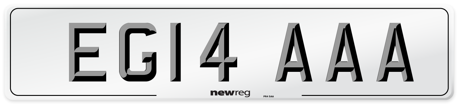 EG14 AAA Number Plate from New Reg